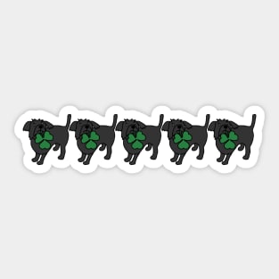 Five Dog Holding Shamrock for St Patricks Day Sticker